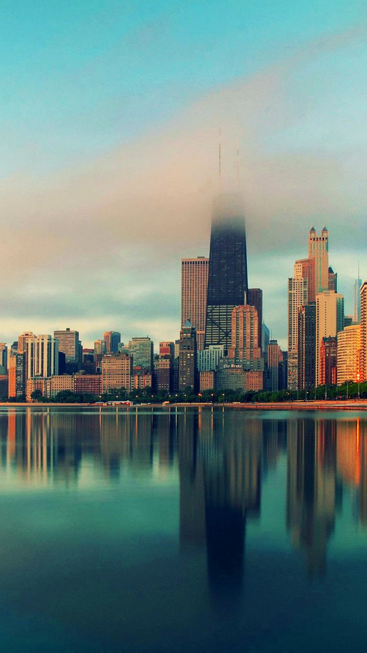 Обои Чикаго, городской пейзаж, город, линия горизонта, дневное время в разрешении 750x1334