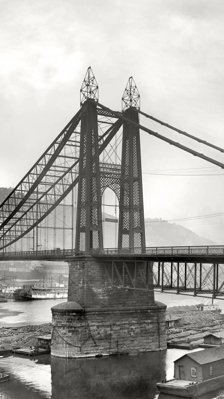 Обои Мост Футов Питт, Фуникулер Дюкень Инклайн, Реки Мононгахелы, Смитфилд-Стрит-Бридж, мост в разрешении 750x1334