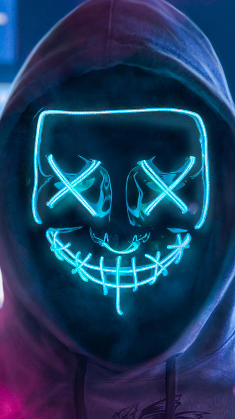 Обои дымовая шашка, синий, свет, электрик, неон в разрешении 750x1334