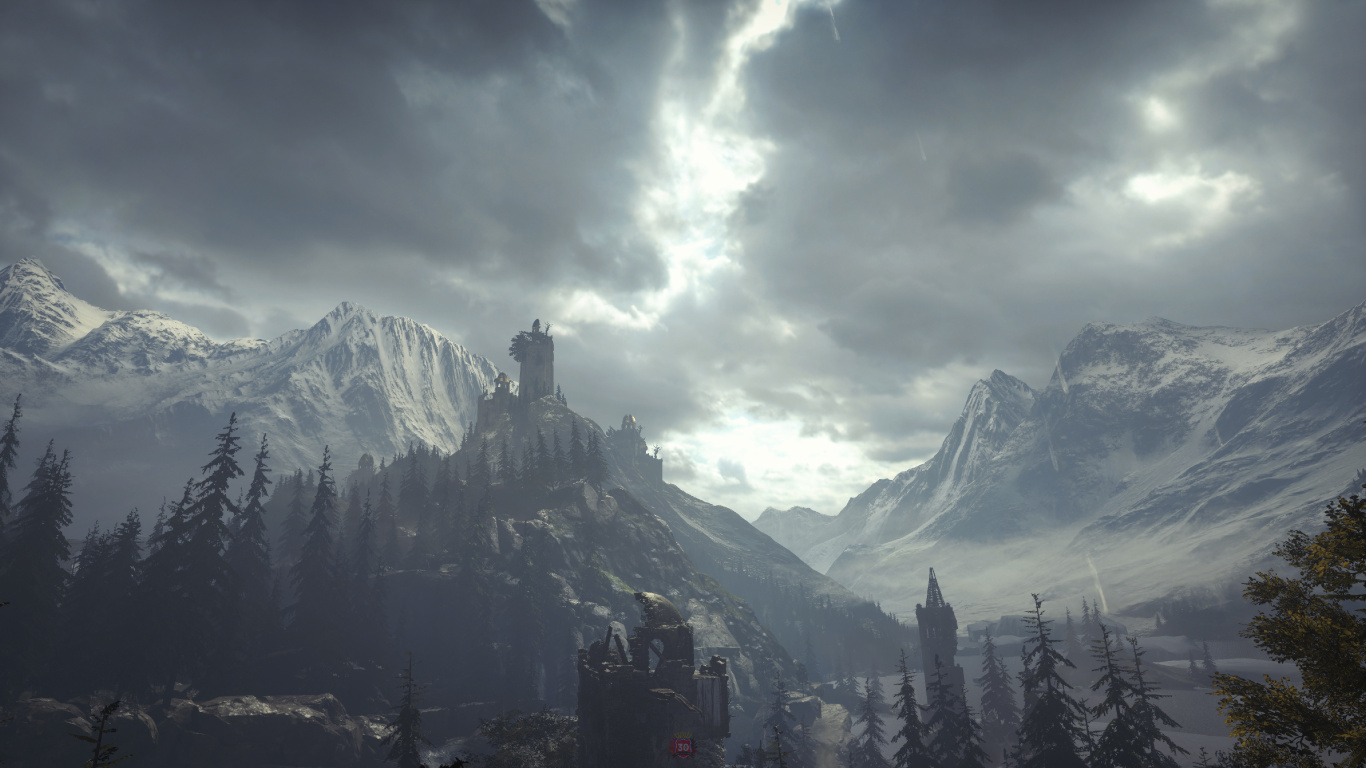 Обои Альпы, горный рельеф, гора, горный хребет, облако в разрешении 1366x768