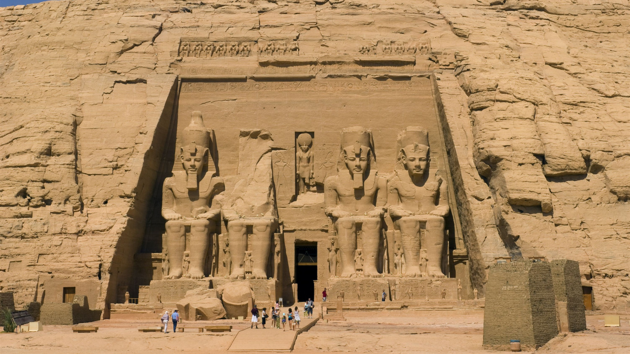 Обои Асуан, погребальный храм, египетский храм, древняя история, историческое место в разрешении 1280x720