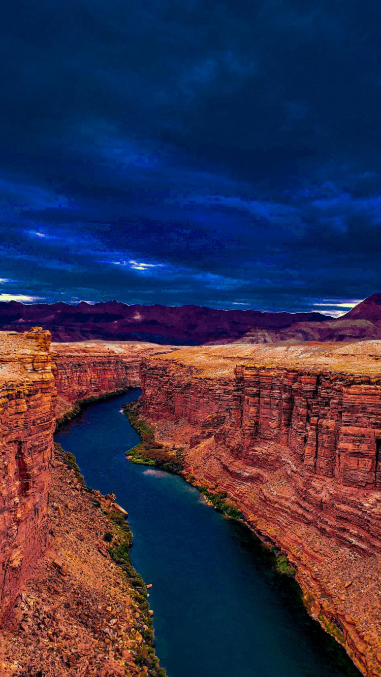 Обои река Колорадо, вода, гидроресурсы, облако, мир в разрешении 750x1334