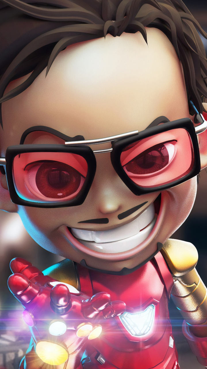 Обои Железный человек, очки, мультфильм, прохлада, анимация в разрешении 720x1280