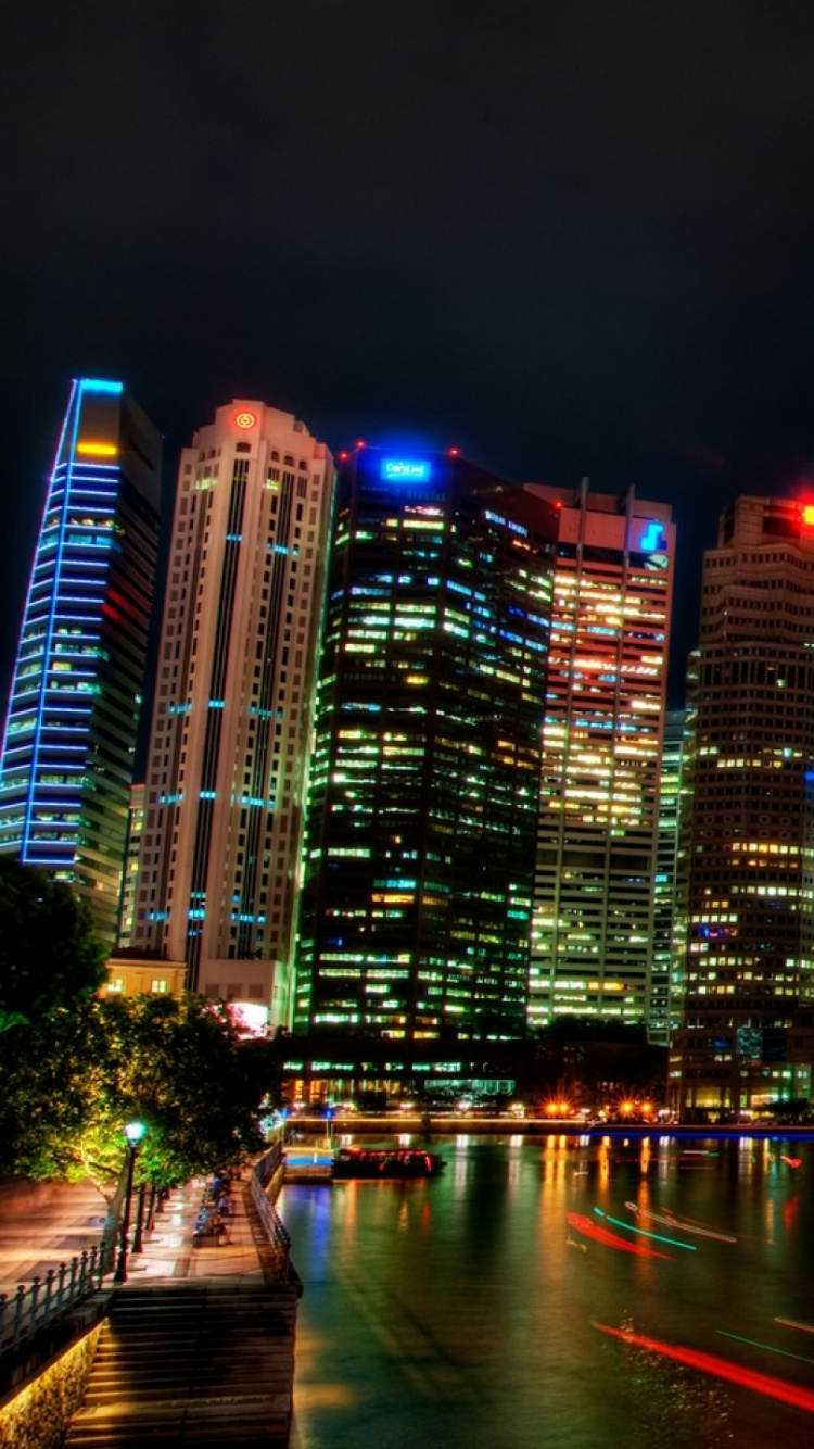Обои Сингапур, бизнес, городской пейзаж, город, метрополия в разрешении 750x1334