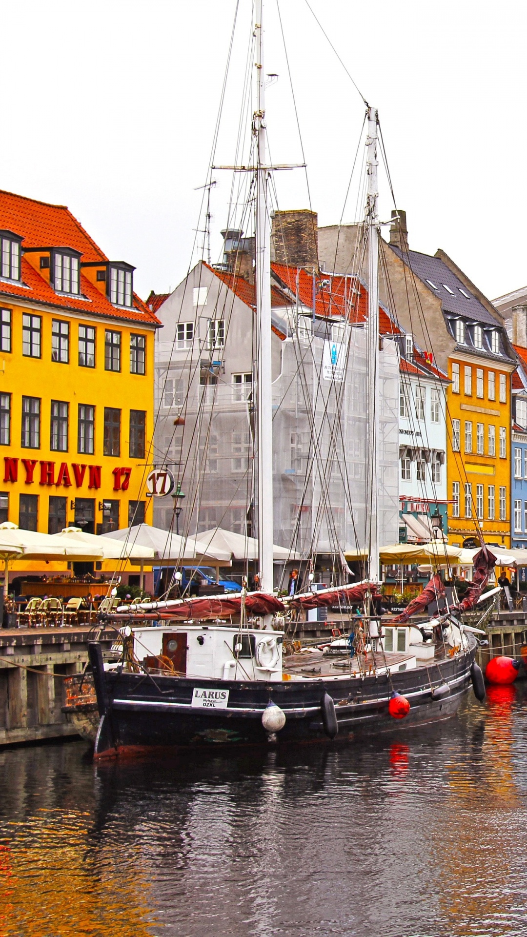 Обои канал, Амалиенборг, перевозка воды, водный путь, гавань в разрешении 1080x1920