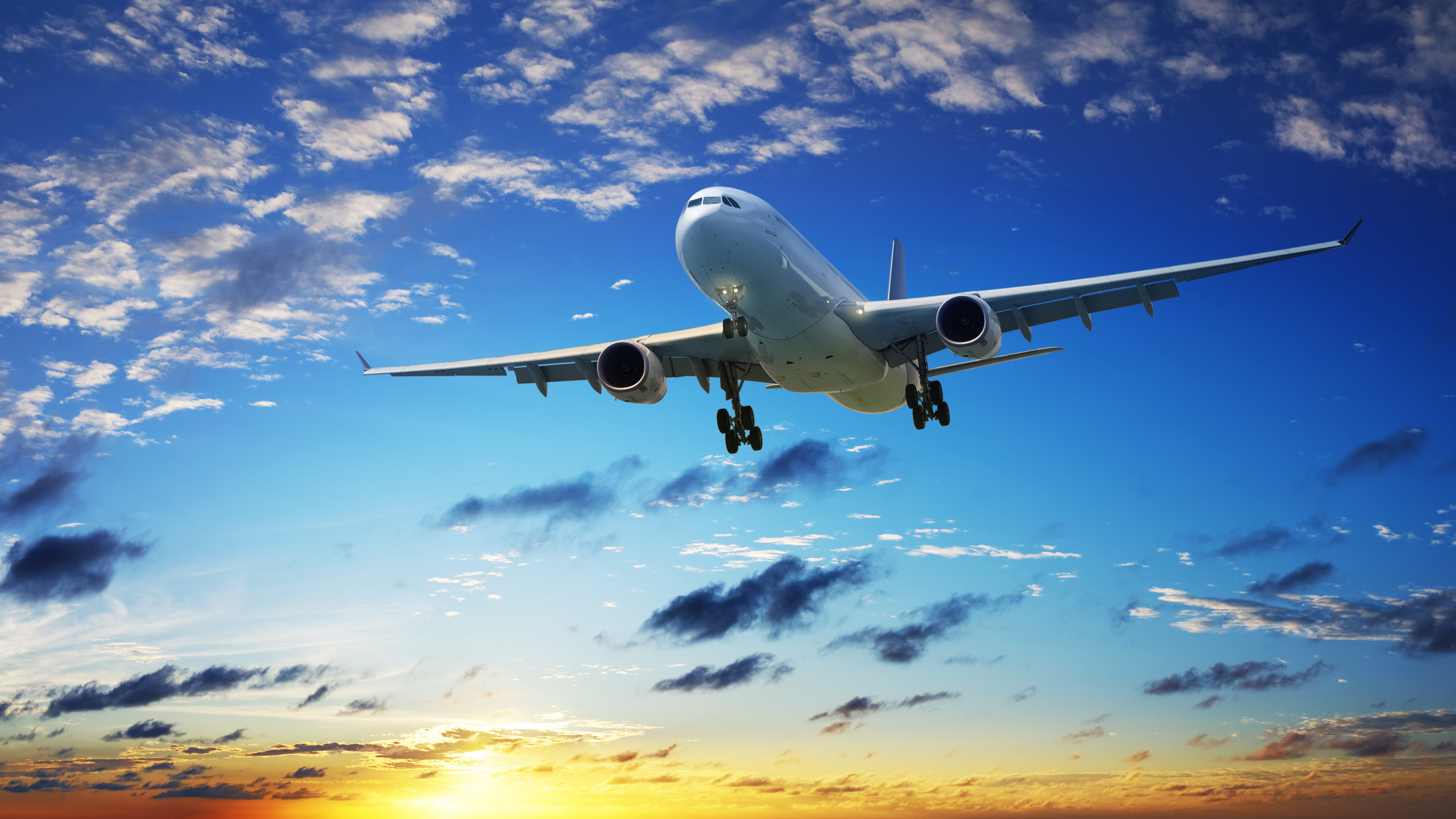 Обои авиалайнер, воздушное путешествие, авиакомпания, авиация, аэрокосмическая техника в разрешении 2560x1440