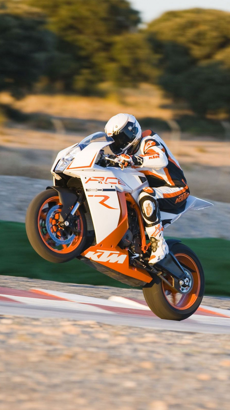 Обои КТМ, мотоцикл, мотоспорт, супермото, гоночный в разрешении 750x1334