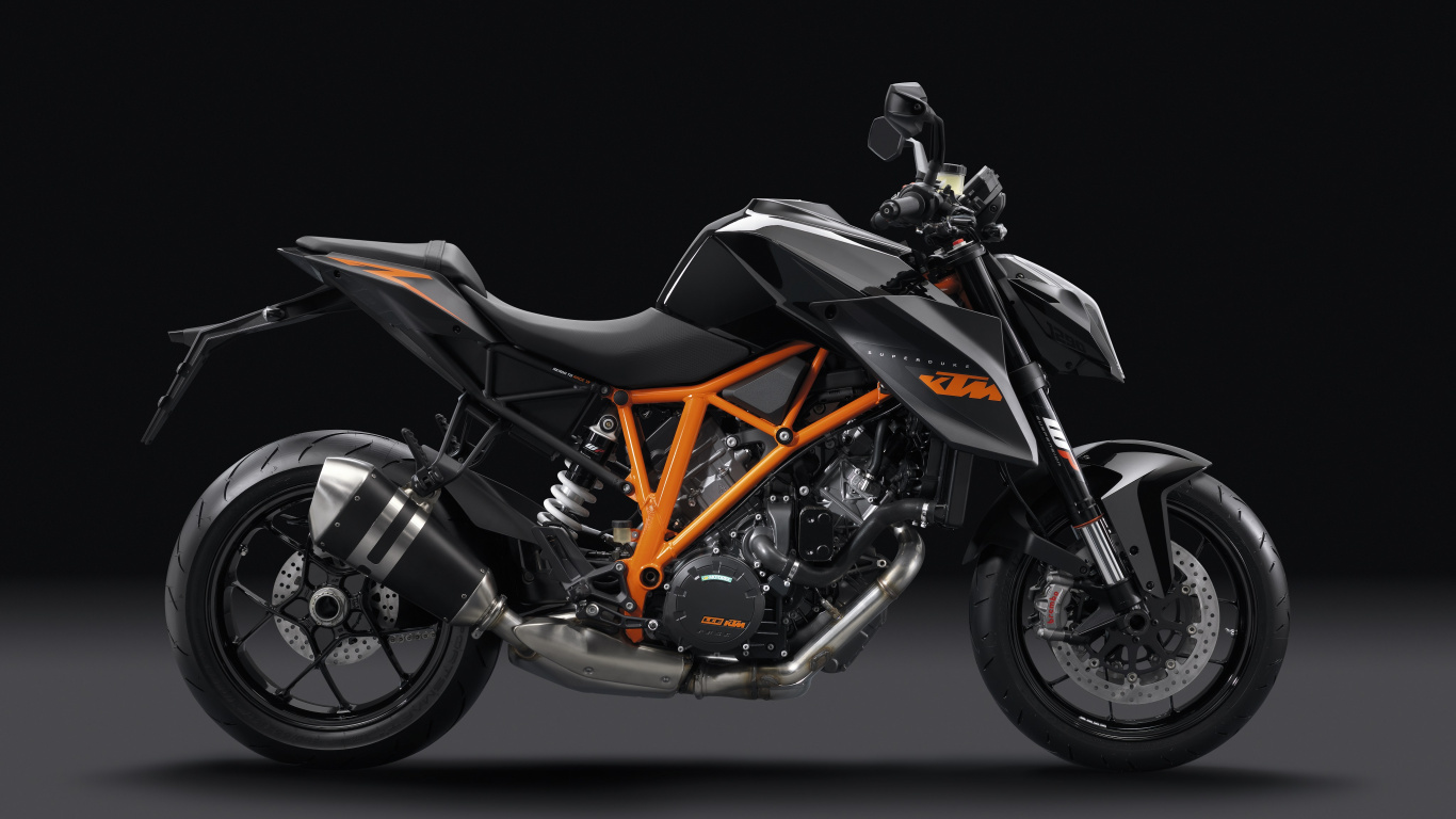 Обои КТМ 990 супер Дюк, КТМ Duke, авто, автомобильное освещение, супермото в разрешении 1366x768