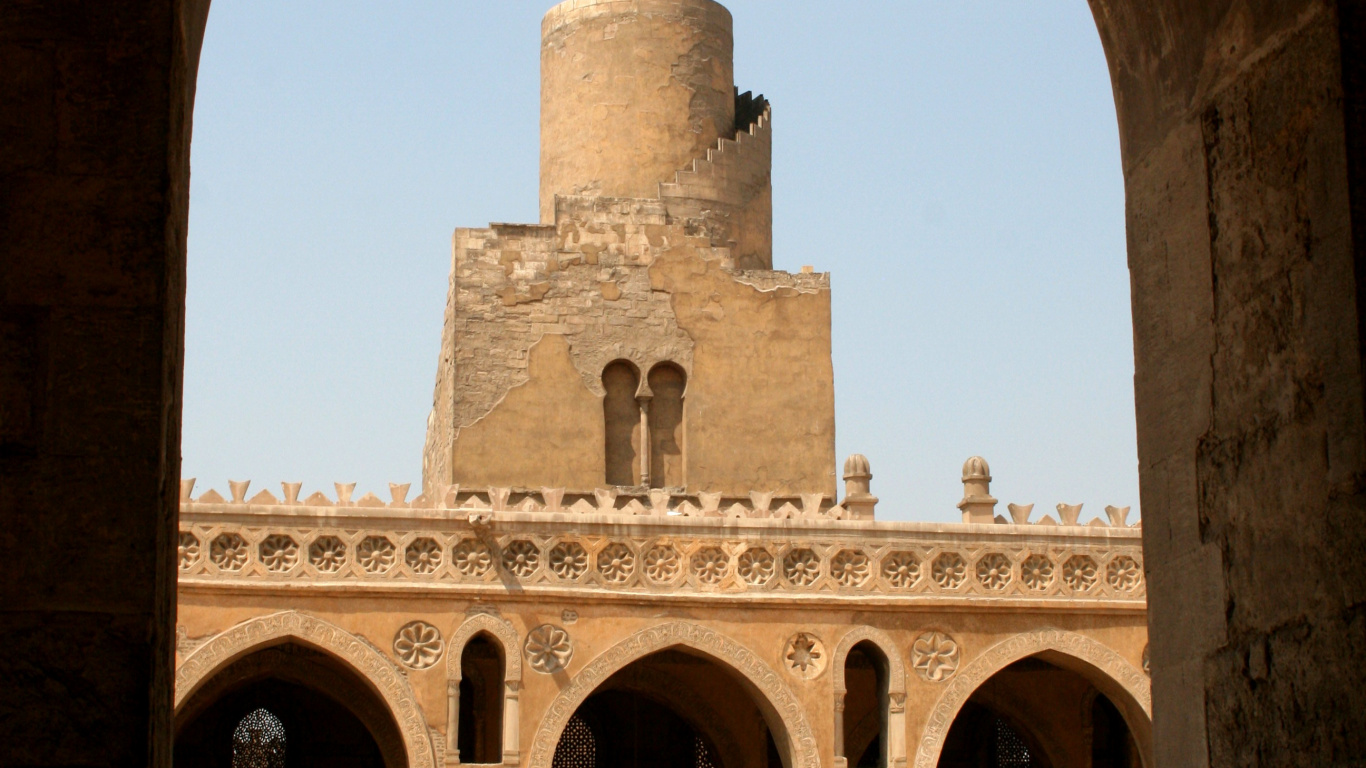 Обои минарет, арка, историческое место, здание, фортификация в разрешении 1366x768