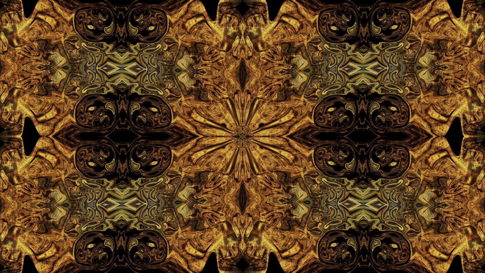 Обои калейдоскоп, узор, симметрия, дизайн, фрактальное искусство в разрешении 1920x1080
