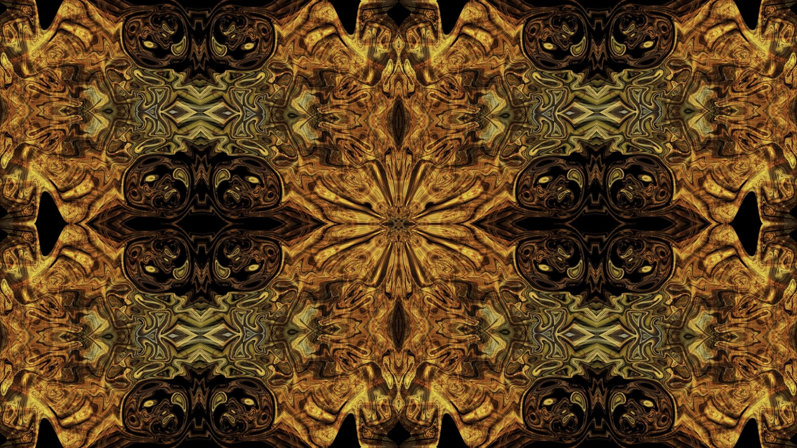 Обои калейдоскоп, узор, симметрия, дизайн, фрактальное искусство в разрешении 2560x1440