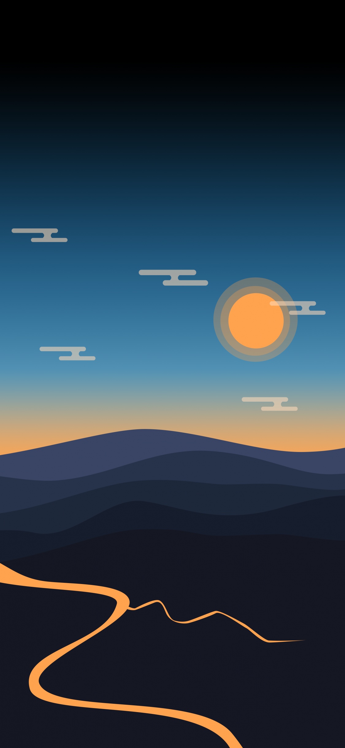 Обои облако, атмосфера, сумрак, природный ландшафт, солнечный свет в разрешении 1125x2436