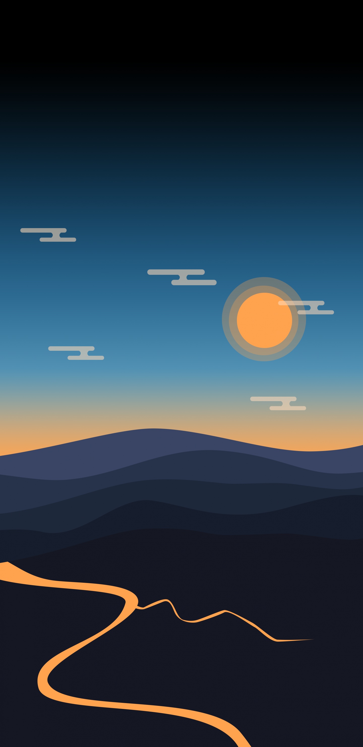 Обои облако, атмосфера, сумрак, природный ландшафт, солнечный свет в разрешении 1440x2960