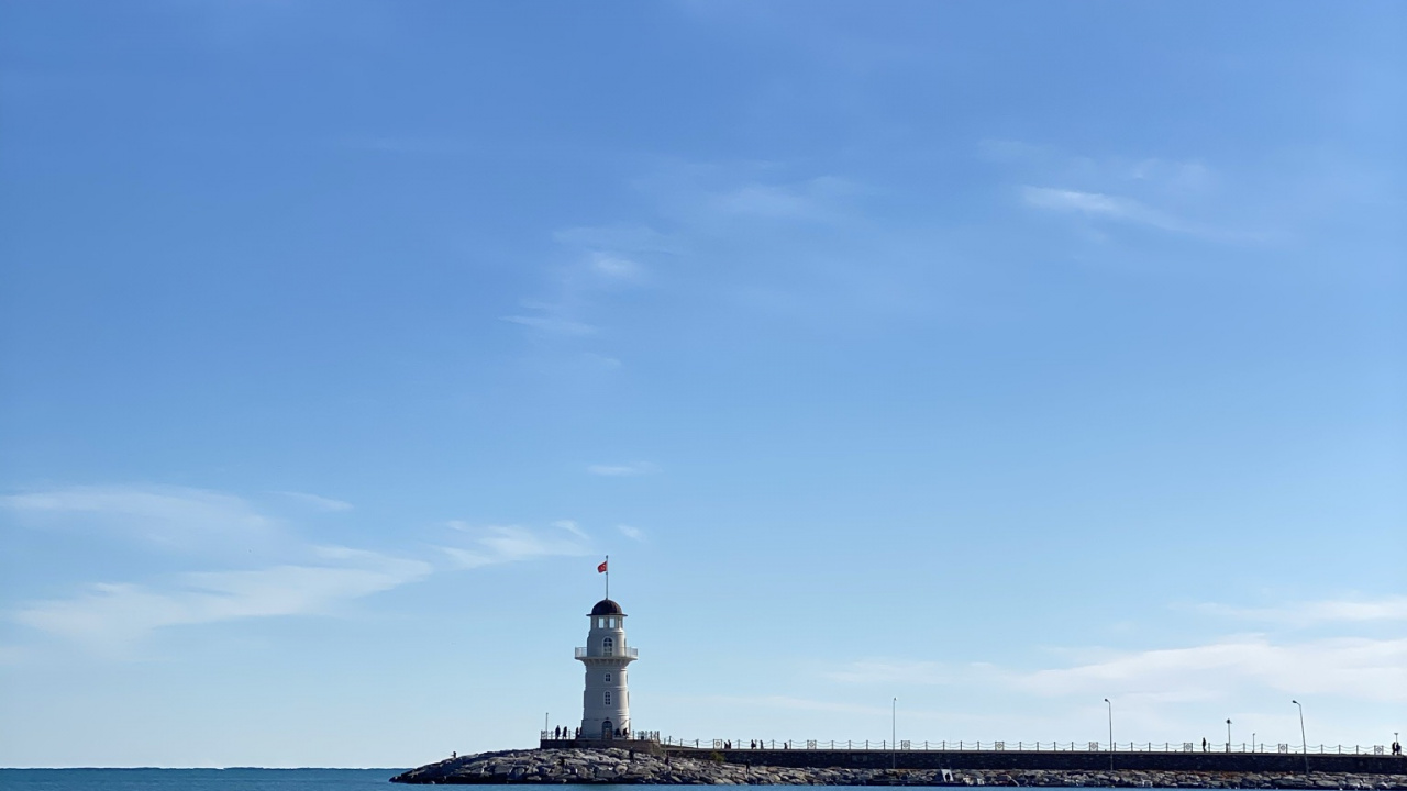 Обои облако, вода, Маяк, вышка, жидкость в разрешении 1280x720