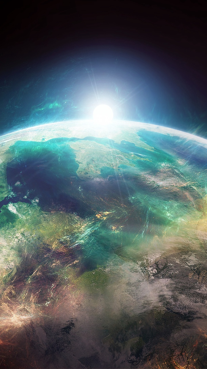Обои земля, планета, атмосфера, космическое пространство, астрономический объект в разрешении 720x1280