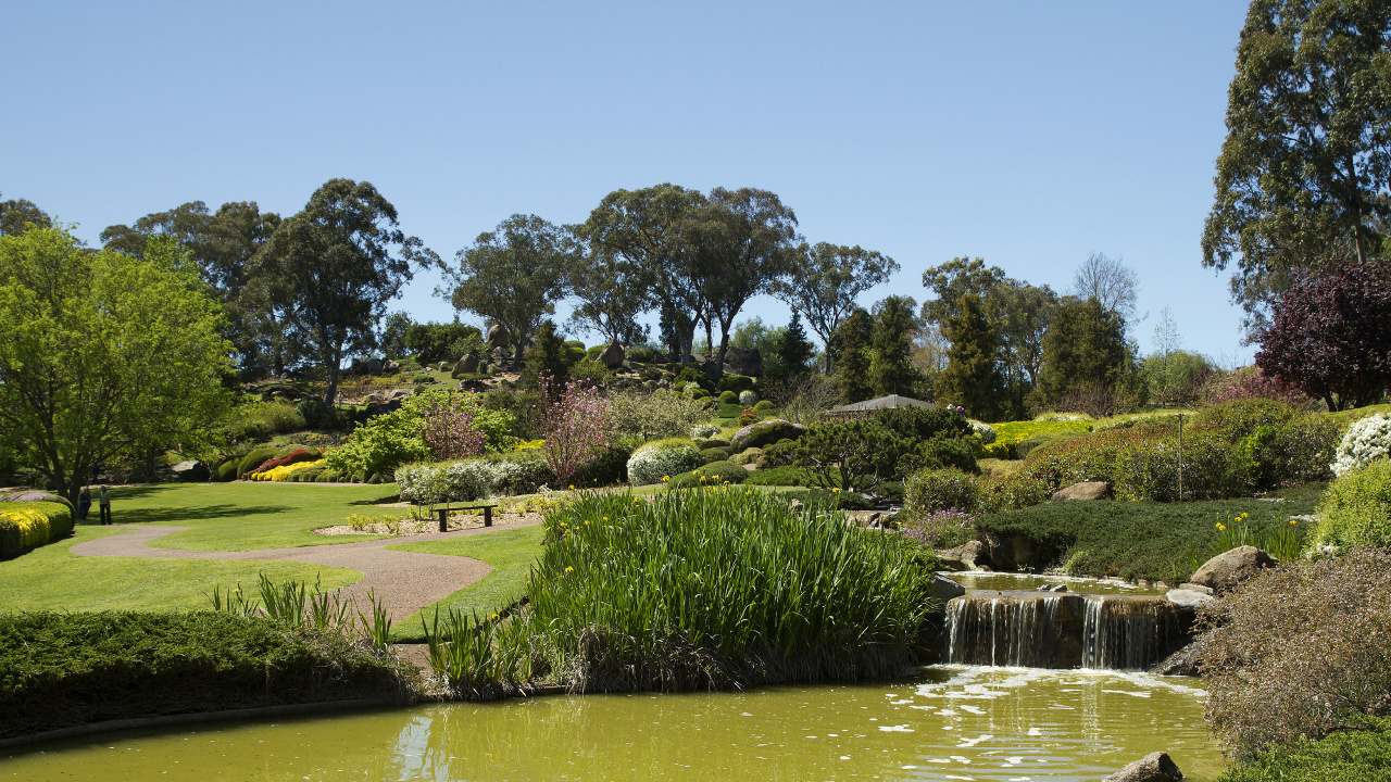 Обои природа, Ботанический сад, японский сад, сад, пейзаж в разрешении 1280x720