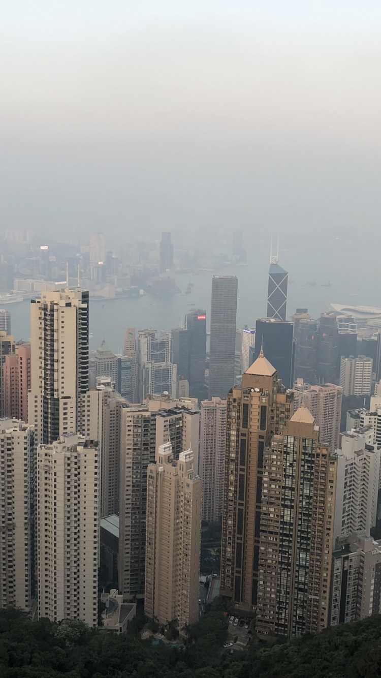 Обои Гонконг, пик Виктория, пик башни, башня, дневное время в разрешении 750x1334