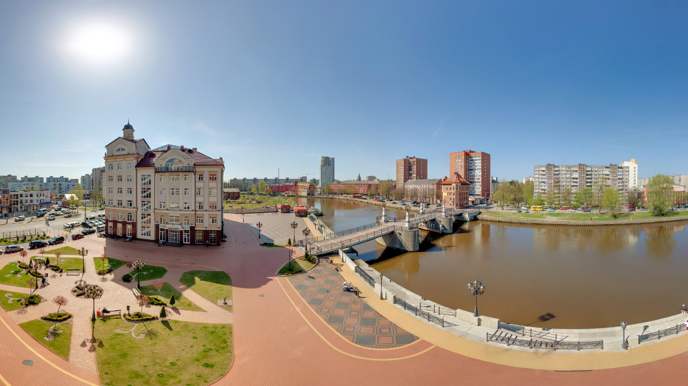 Обои реки, городской район, бизнес, горизонт, город в разрешении 1366x768