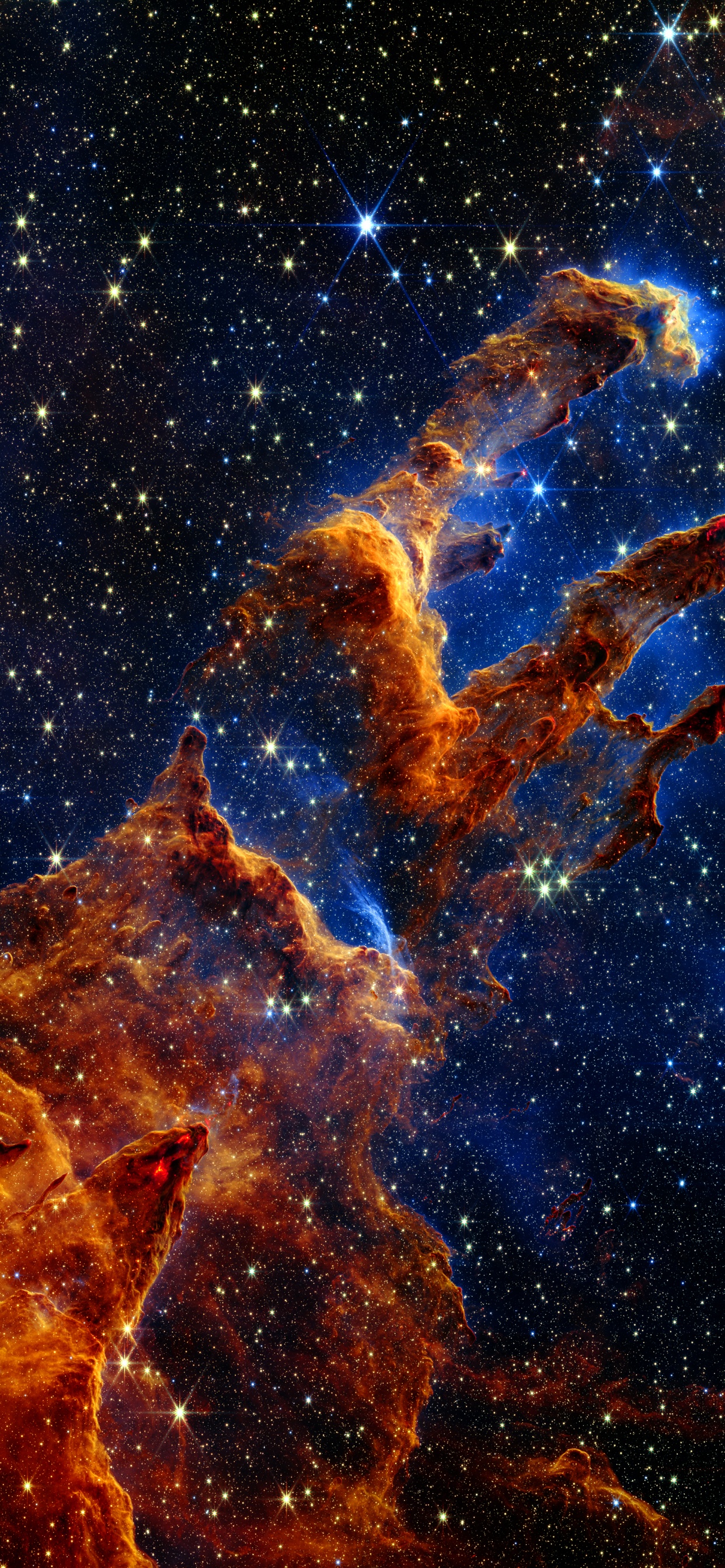 Обои Джеймс Уэбб, Столпы творения, Космический Телескоп Джеймса Вебба, телескоп, космический телескоп в разрешении 1242x2688