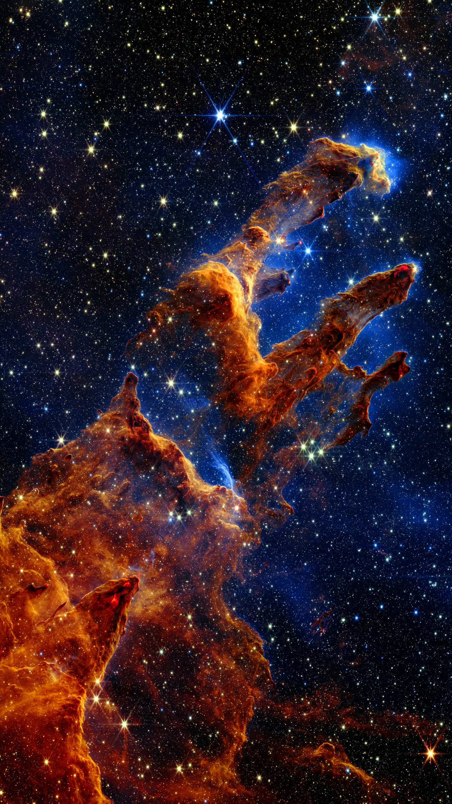 Обои Джеймс Уэбб, Столпы творения, Космический Телескоп Джеймса Вебба, телескоп, космический телескоп в разрешении 1440x2560