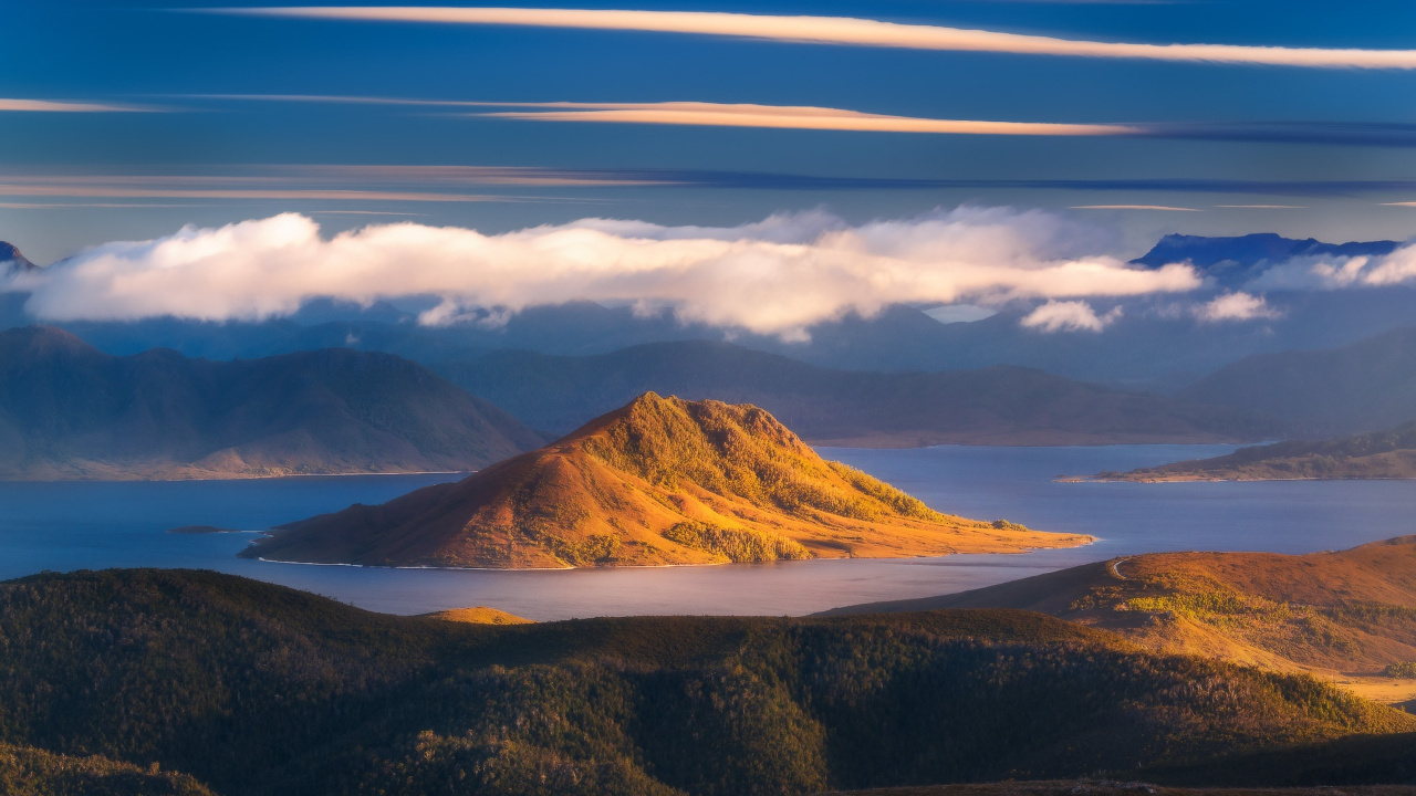 Обои Тасмания, Пик Скоттс, нагорье, гора, облако в разрешении 1280x720