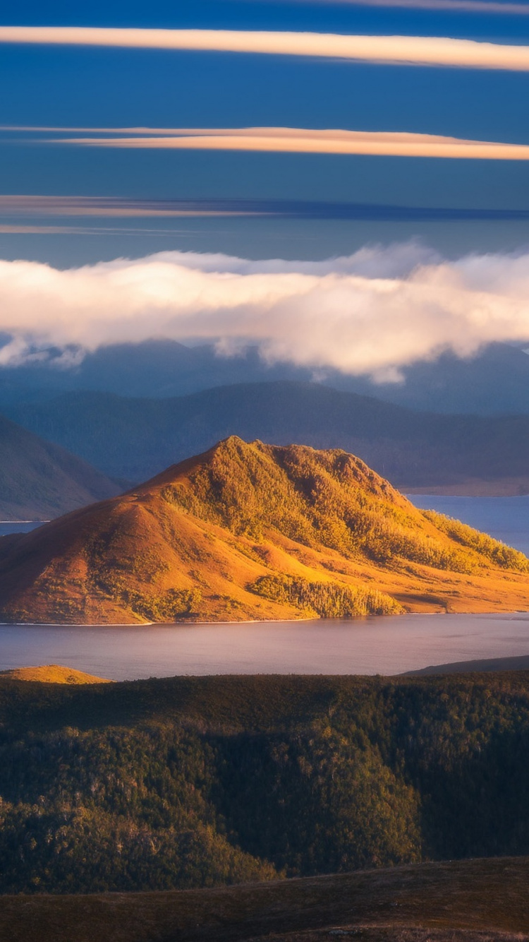 Обои Тасмания, Пик Скоттс, нагорье, гора, облако в разрешении 750x1334