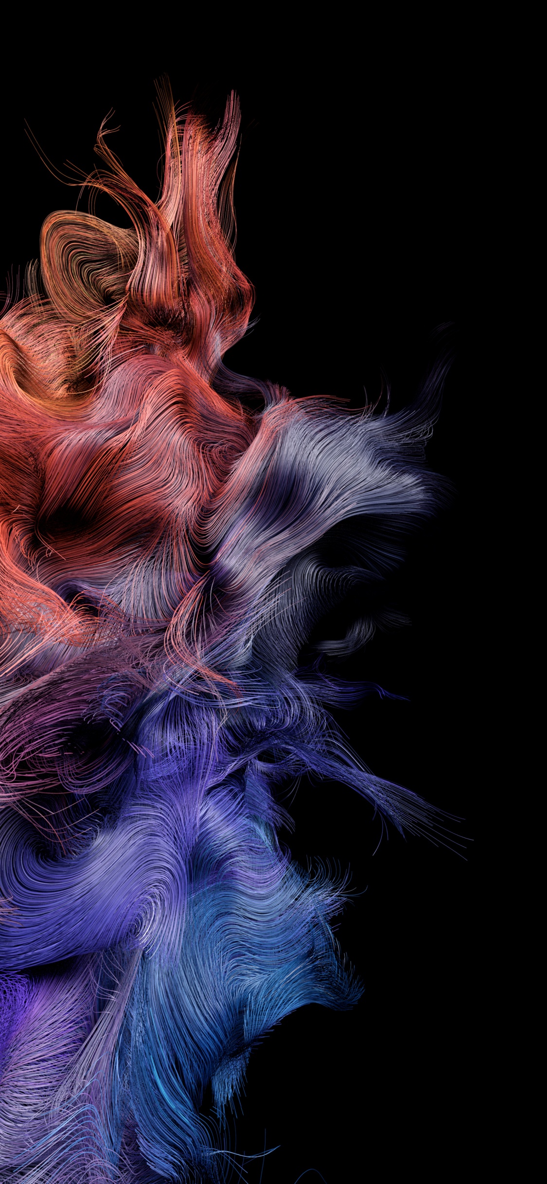 Обои фрактальное искусство, арт, пурпур, растение, живопись в разрешении 1125x2436