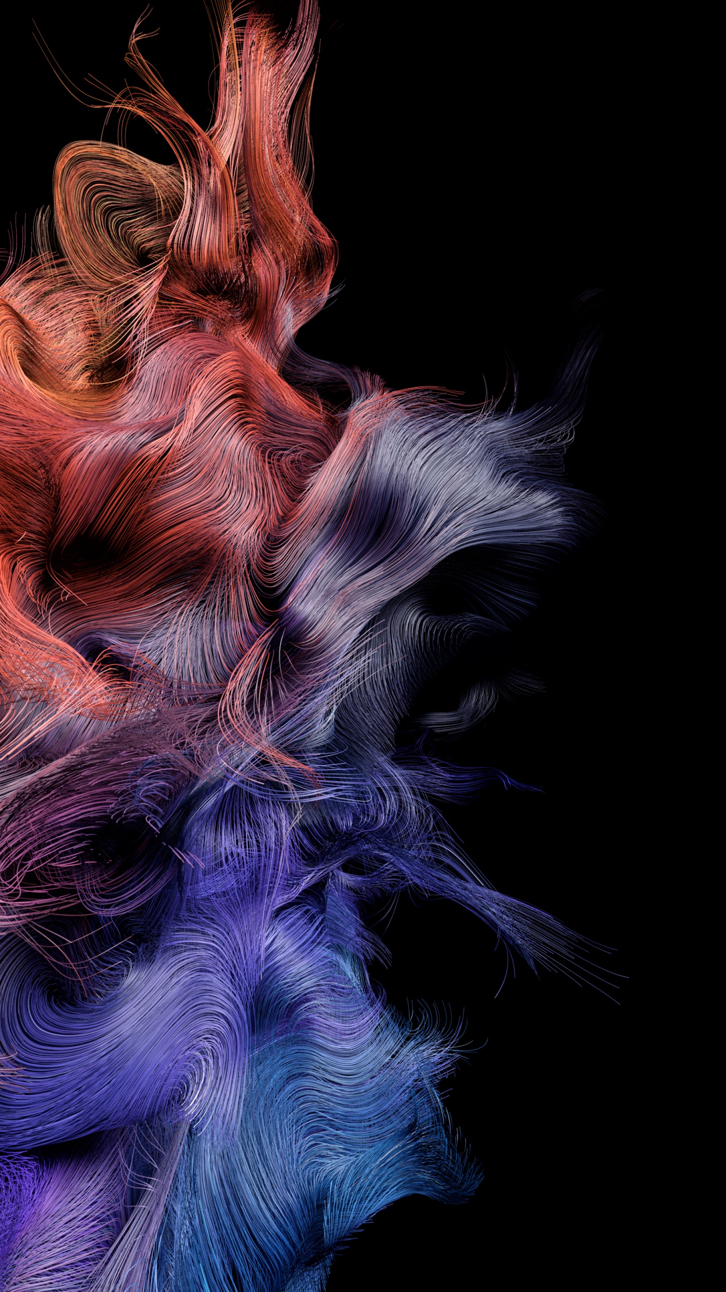 Обои фрактальное искусство, арт, пурпур, растение, живопись в разрешении 1440x2560