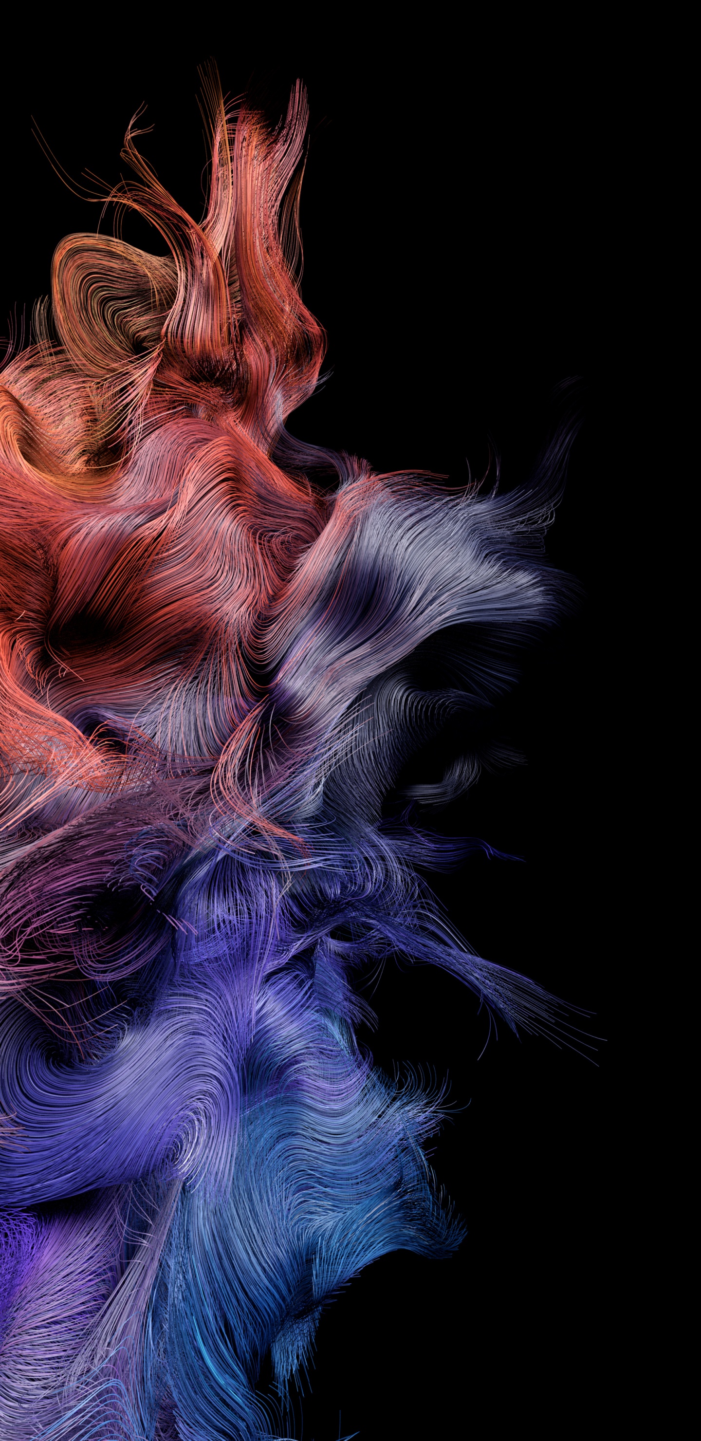 Обои фрактальное искусство, арт, пурпур, растение, живопись в разрешении 1440x2960