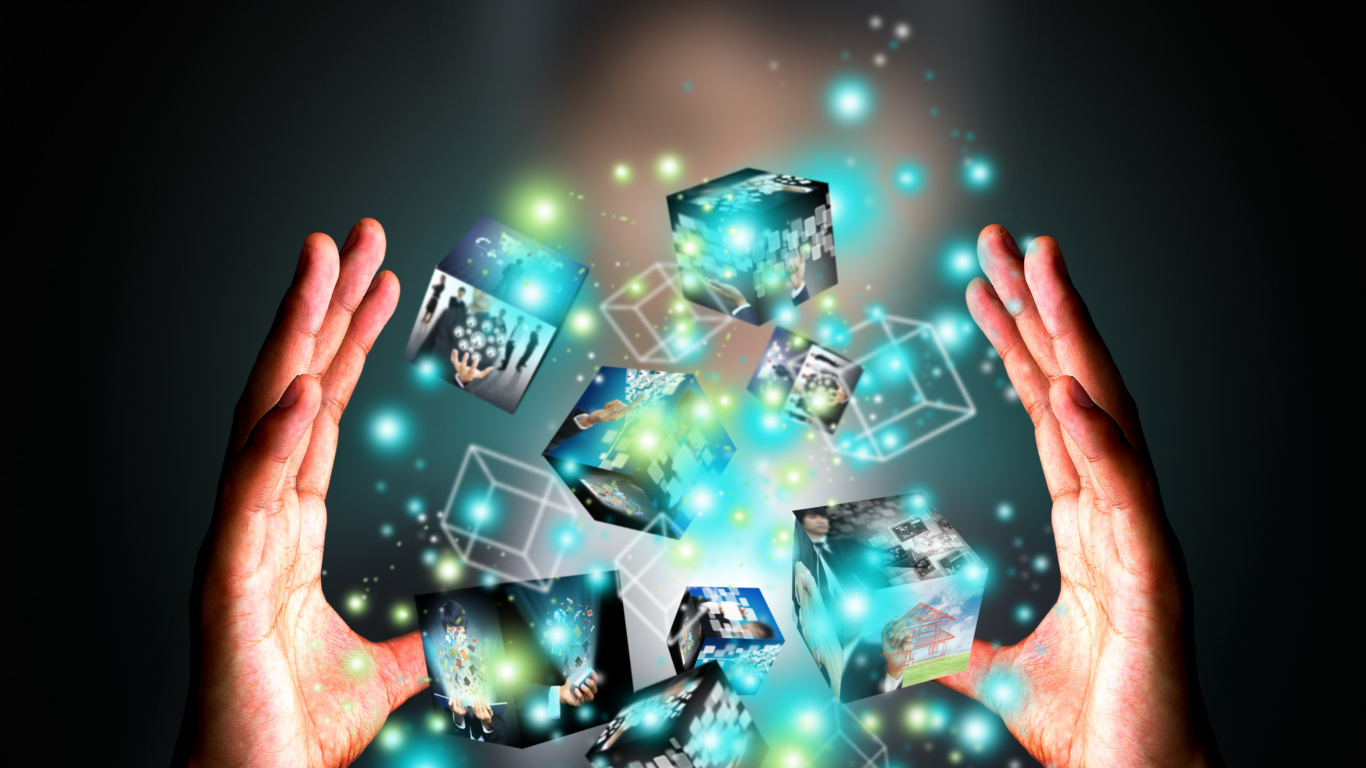 Обои инновация, бизнес, космос, технологии, графика в разрешении 1366x768