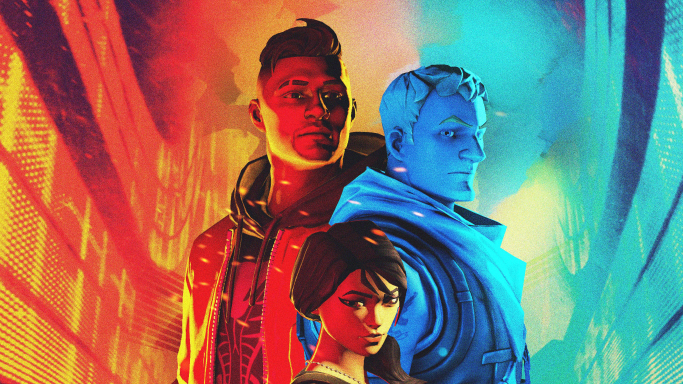 Обои fortnite, иллюстрация, арт, фикция, живопись в разрешении 1366x768