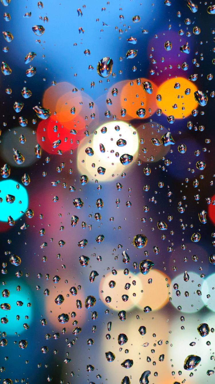 Обои боке, планшет, красочность, вода, жидкий в разрешении 750x1334