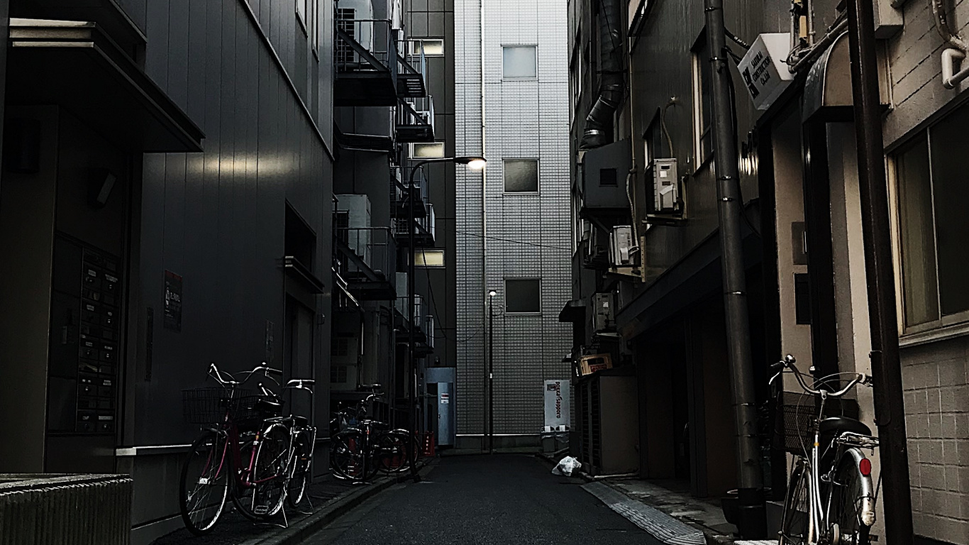 Обои аллея, улица, дорога, белые, переулок в разрешении 1366x768