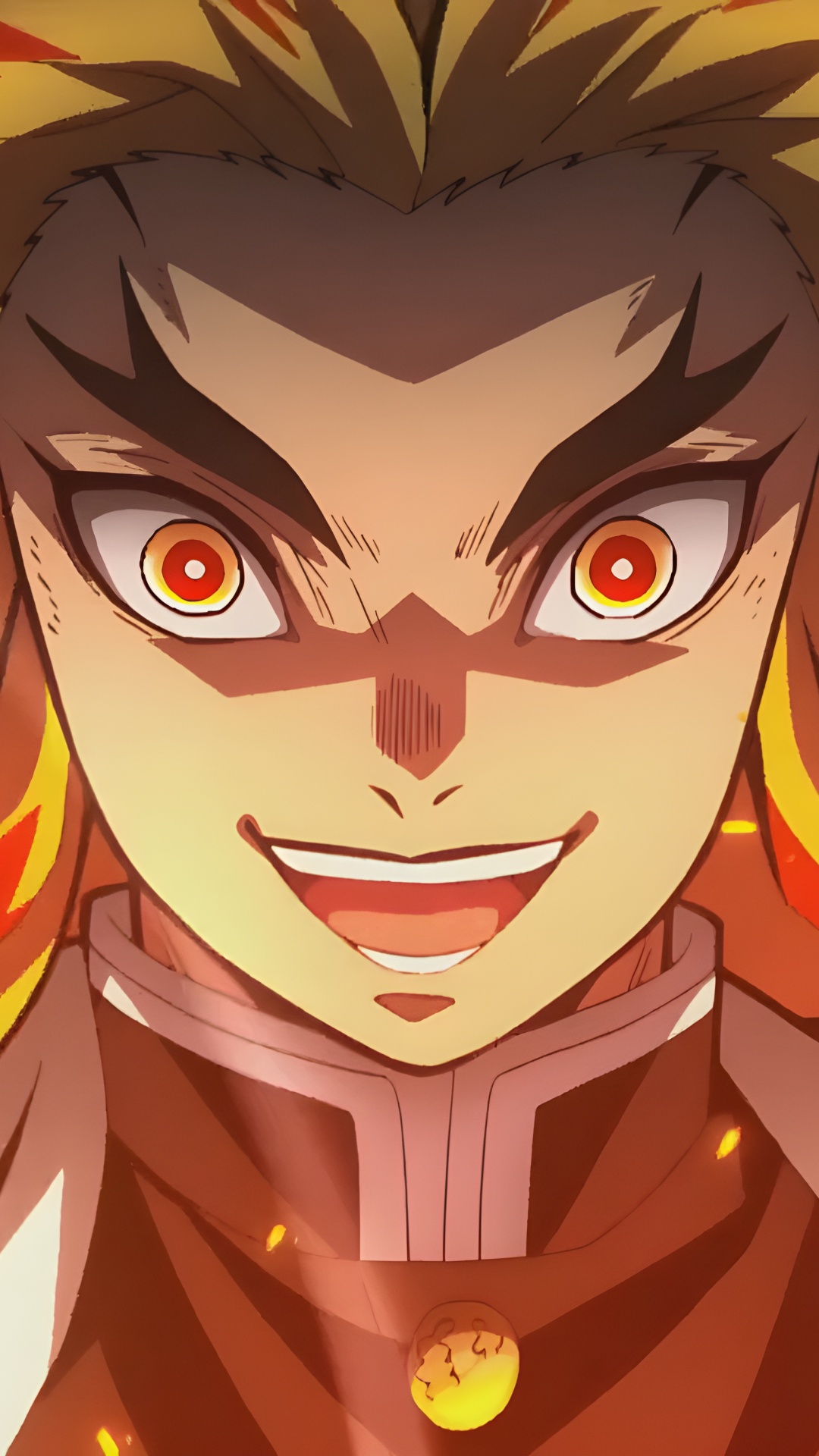 Обои персонажи убийцы демонов поезд муген, кюджур ренгоку, Танджиро Камадо, убийца демонов kimetsu no yaiba, мультик в разрешении 1080x1920