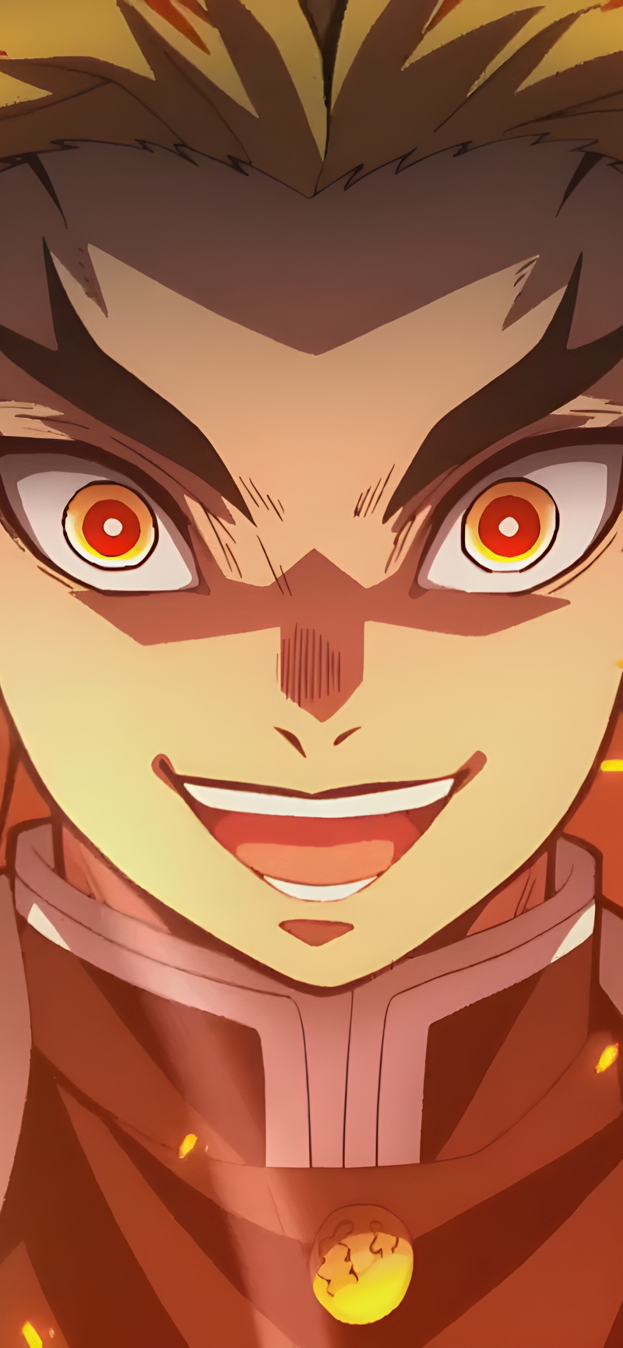 Обои персонажи убийцы демонов поезд муген, кюджур ренгоку, Танджиро Камадо, убийца демонов kimetsu no yaiba, мультик в разрешении 1242x2688