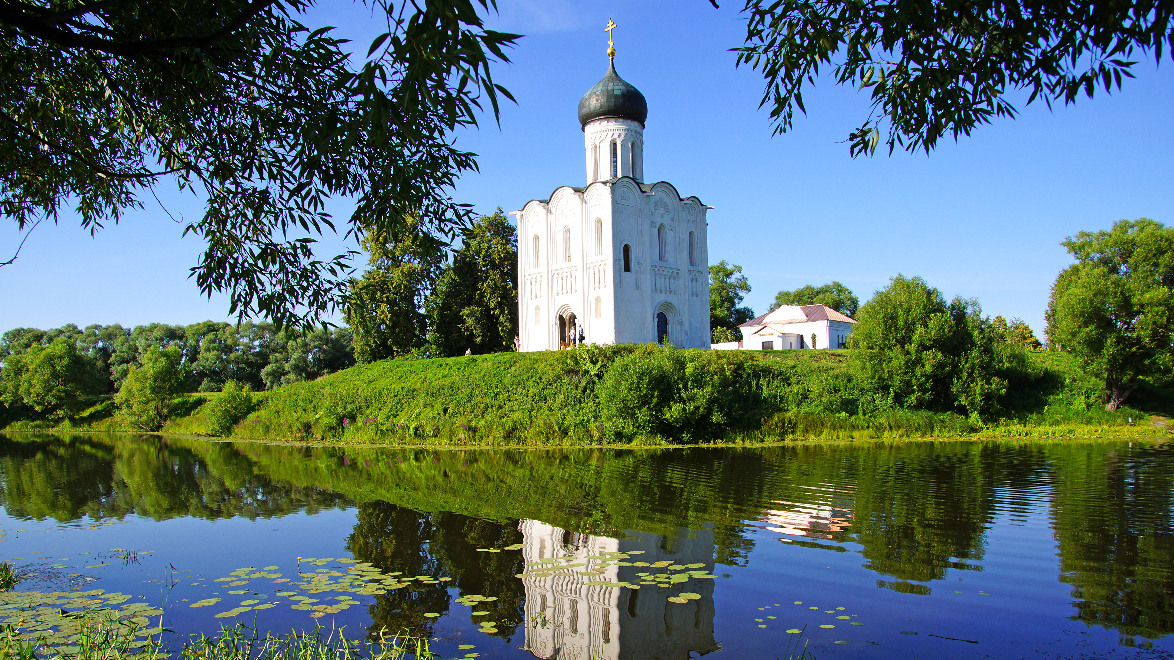 Обои Суздаль, природа, город, отражение, вода в разрешении 3840x2160