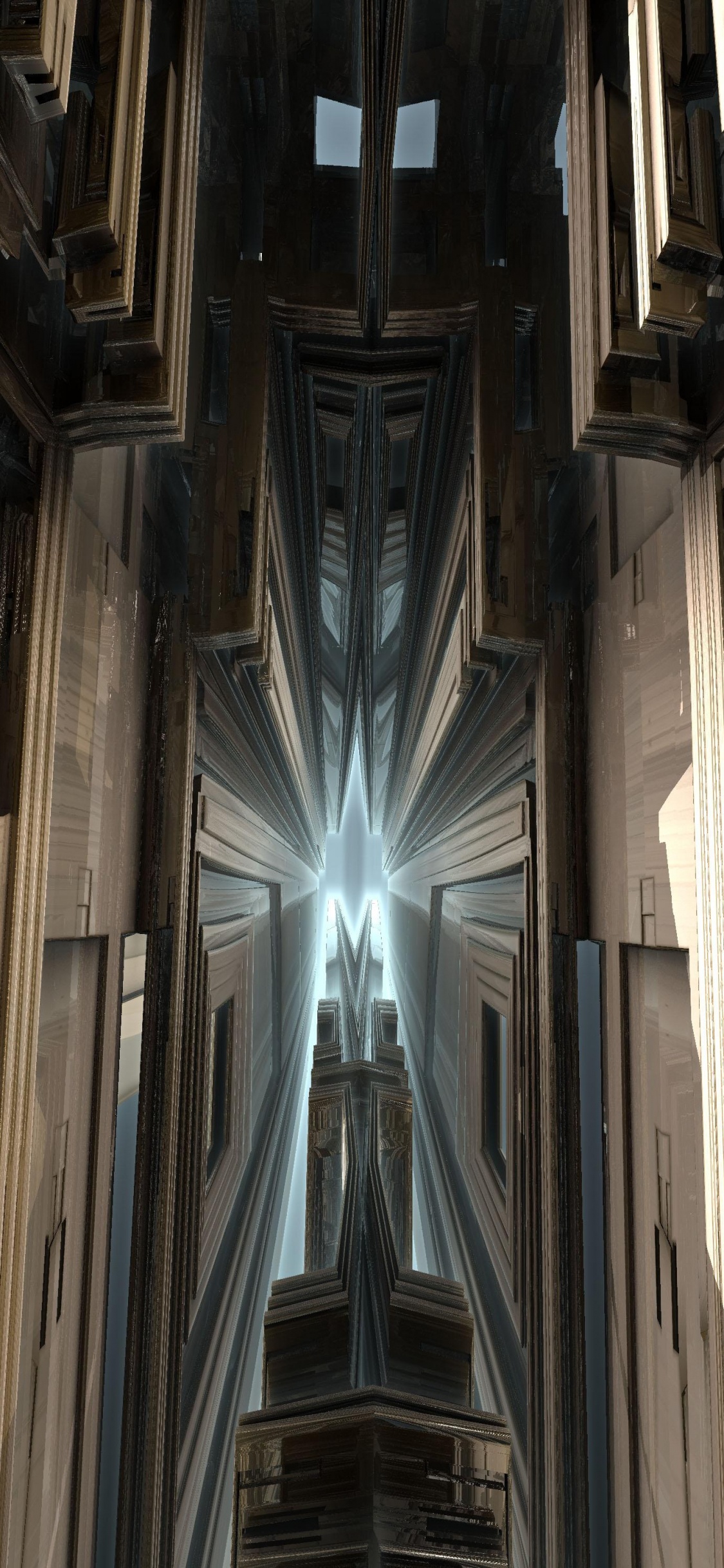 Обои готическая архитектура, здание, древесина, симметрия, фасад в разрешении 1125x2436