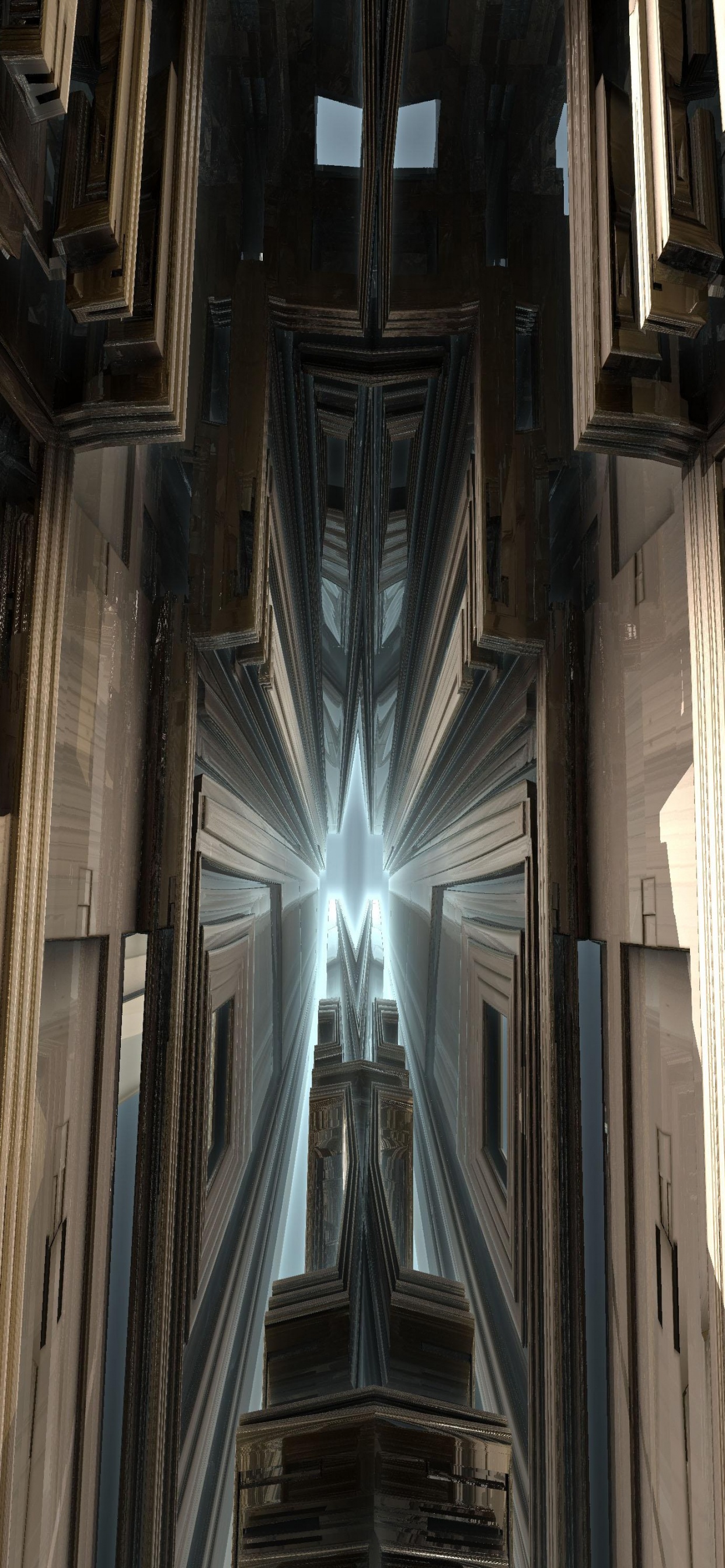 Обои готическая архитектура, здание, древесина, симметрия, фасад в разрешении 1242x2688