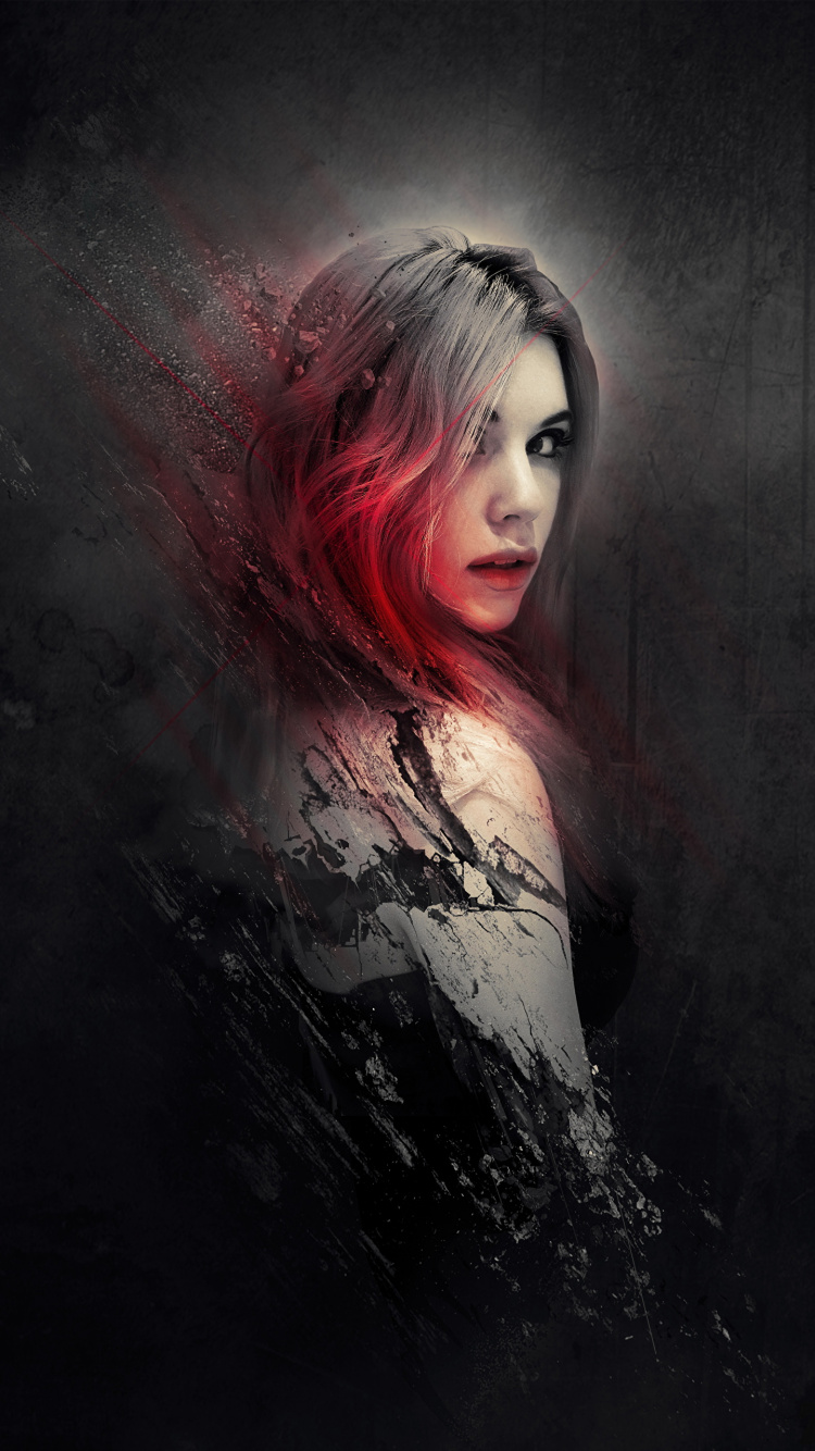 Обои губа, бровь, ресничка, ирис, арт в разрешении 750x1334