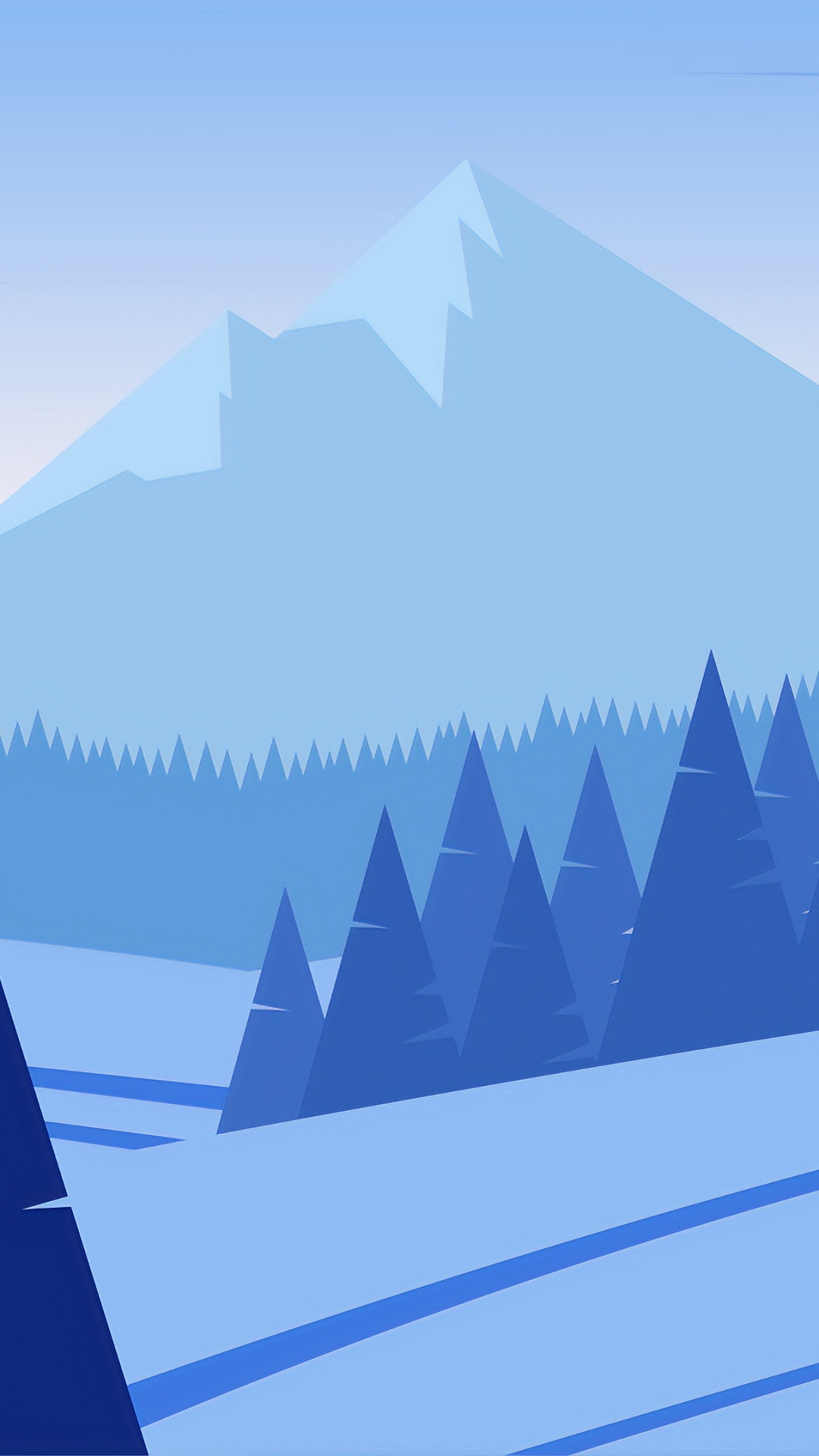 Обои минимализм, абстрактное искусство, артист, гора, лазурный в разрешении 1080x1920