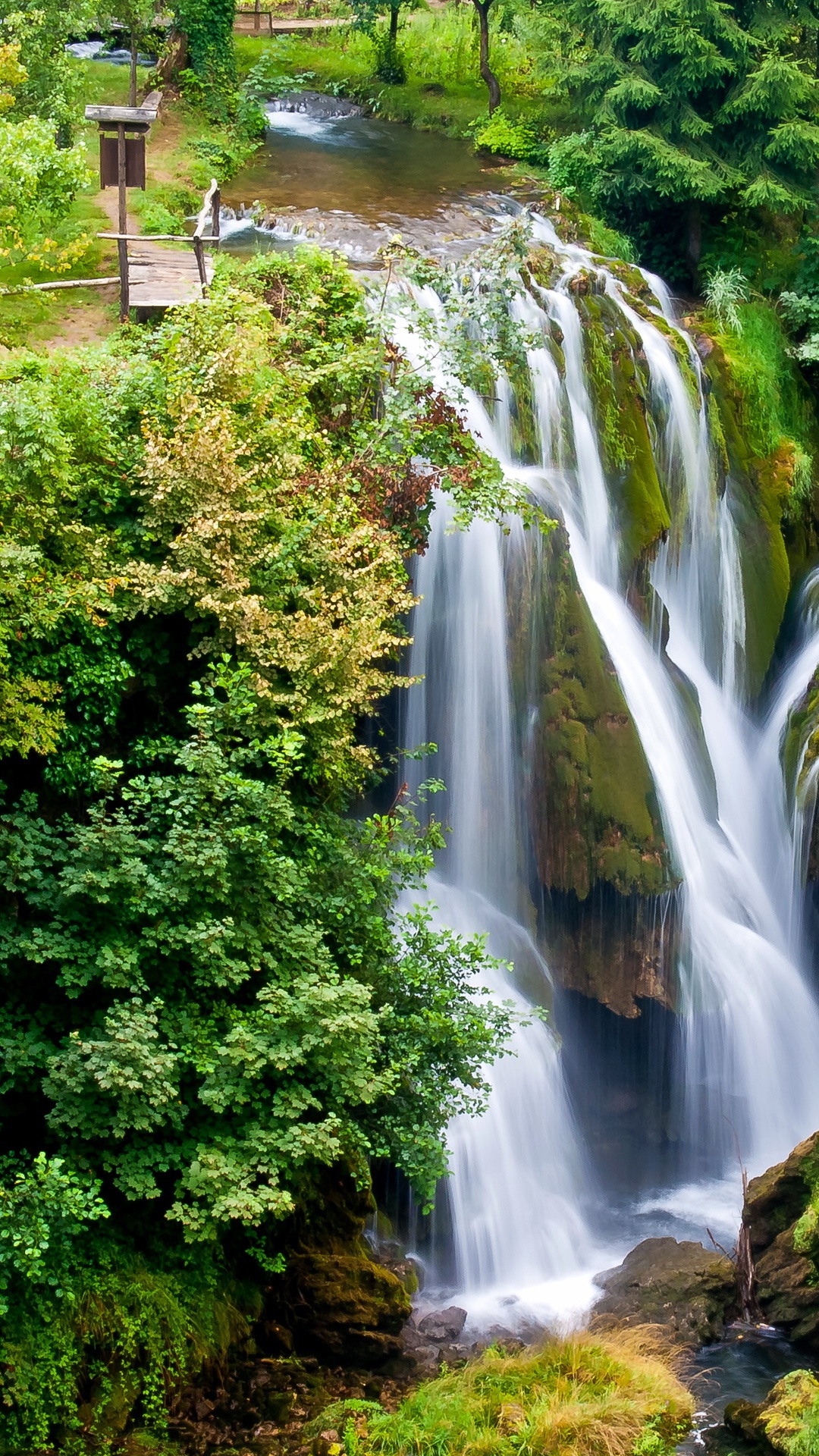 Обои национальный парк плитвицкие озера, водопад, природа, гидроресурсы, водоем в разрешении 1080x1920