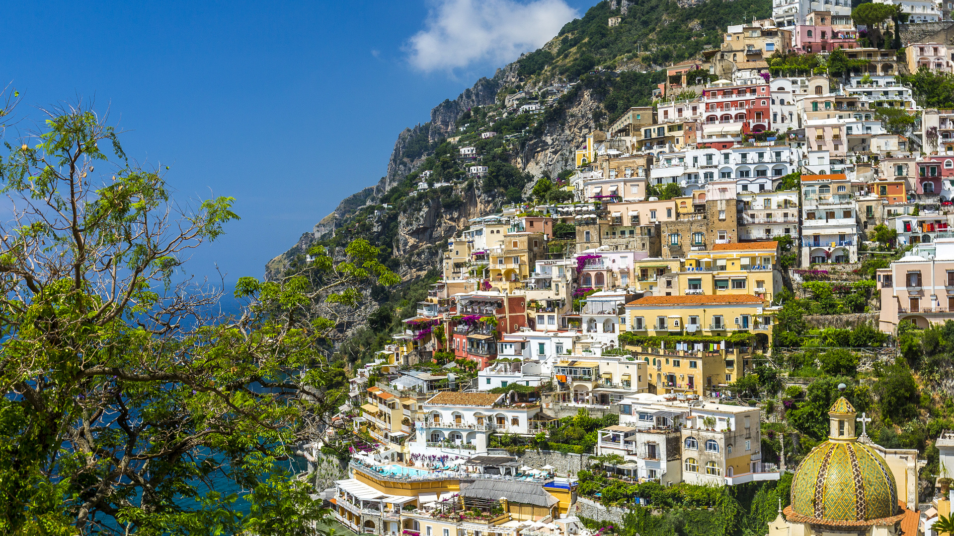 Обои Позитано, Равелло, горная деревня, городок, соседство в разрешении 1920x1080