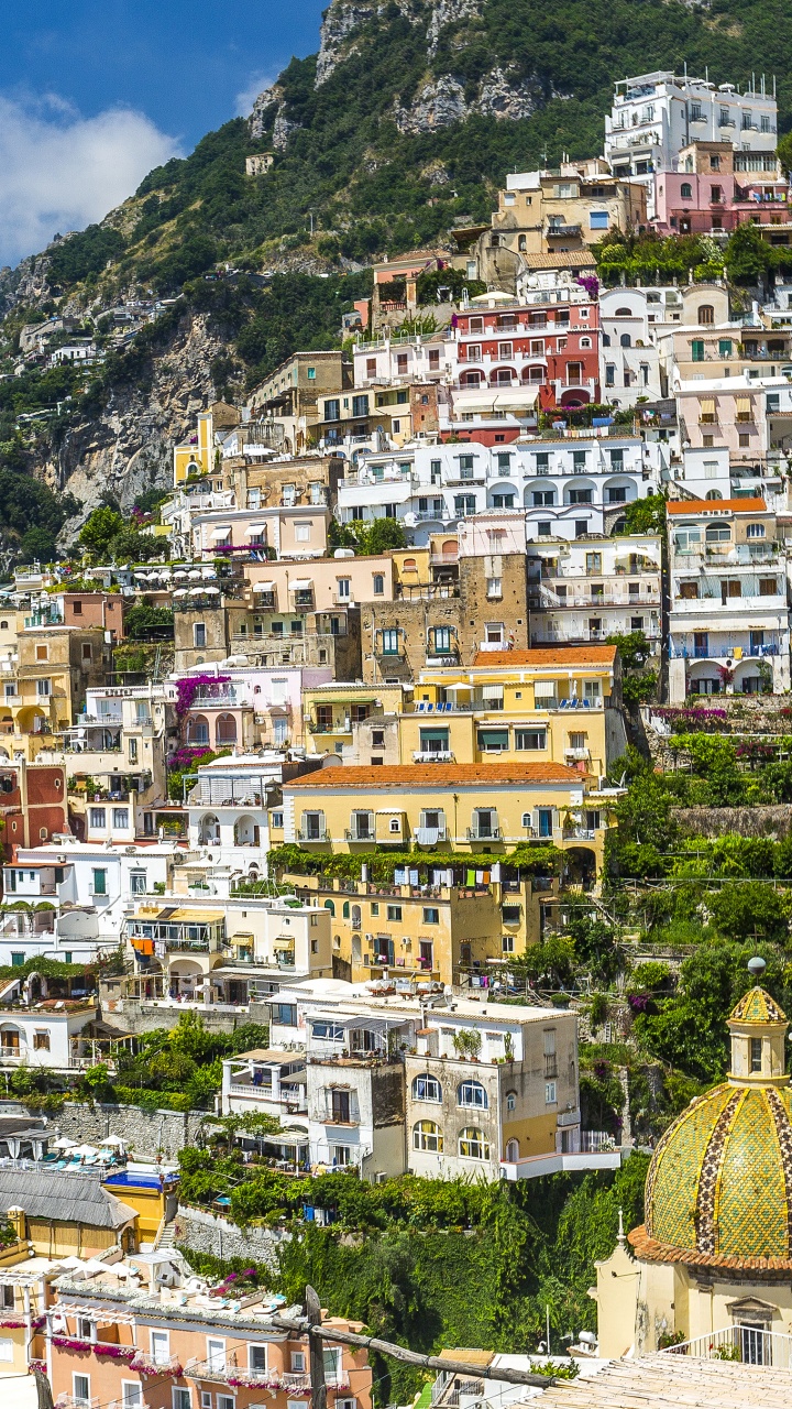 Обои Позитано, Равелло, горная деревня, городок, соседство в разрешении 720x1280