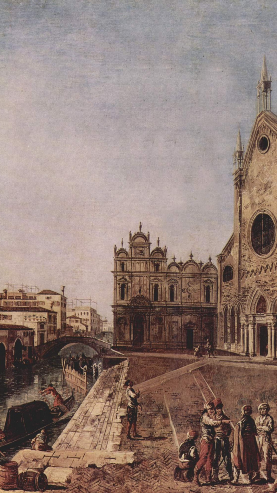 Обои живопись, Венеция, средневековая архитектура, здание, история в разрешении 1080x1920