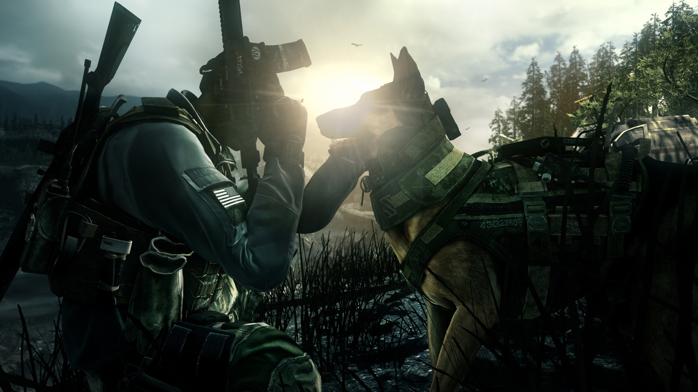 Обои call of duty ghosts, Инфинити Вард, activision, шутер, компьютерная игра в разрешении 1366x768