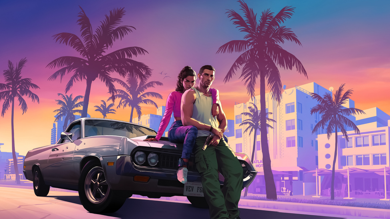 Обои gta 6 фонд д кран, Гта ВИ, grand theft auto, штат Леонида, Вайс-Сити в разрешении 1366x768