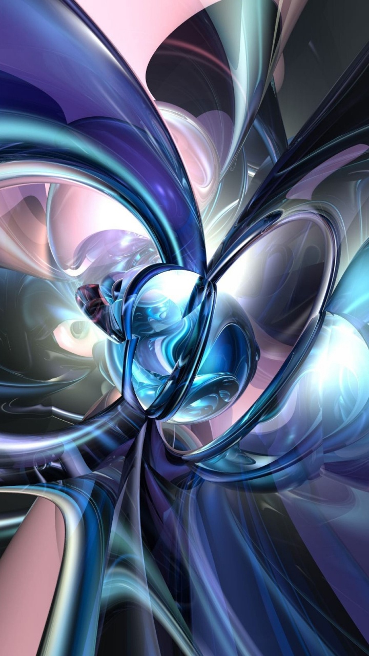 Обои фрактальное искусство, фрактал, синий, пурпур, графика в разрешении 720x1280