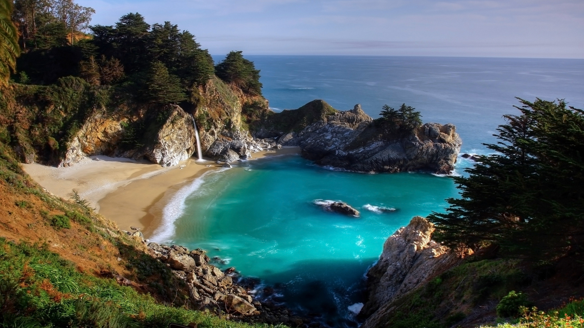 Обои mcway водопад, парк, государственный парк, водопад, водоем в разрешении 1920x1080