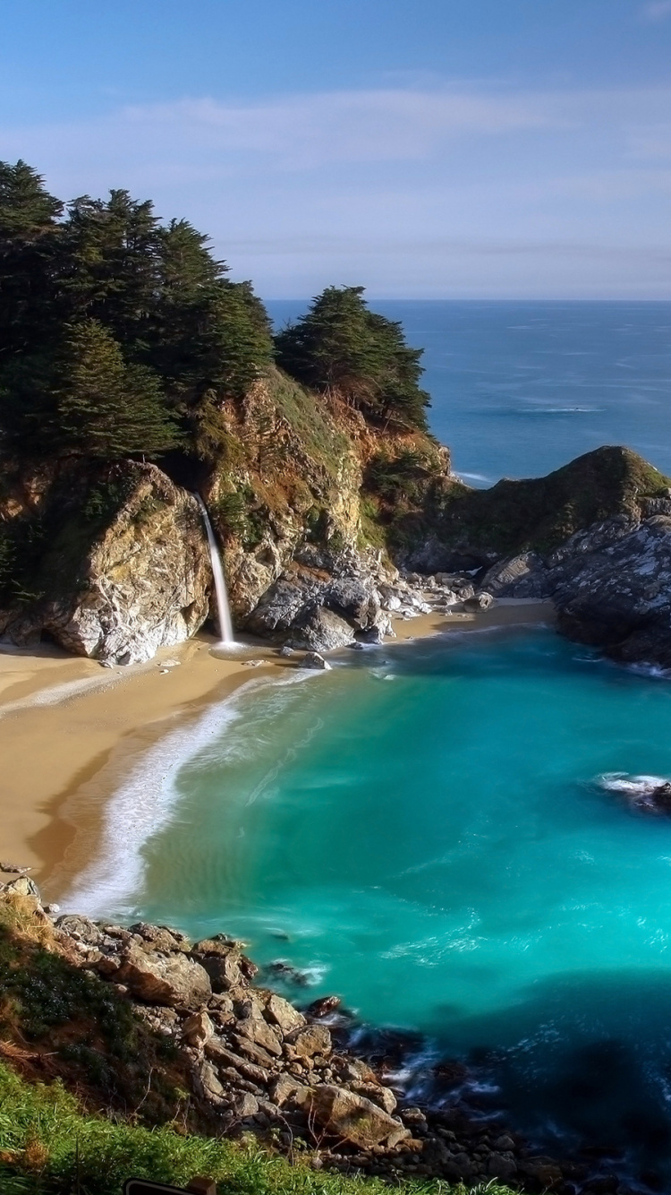 Обои mcway водопад, парк, государственный парк, водопад, водоем в разрешении 750x1334