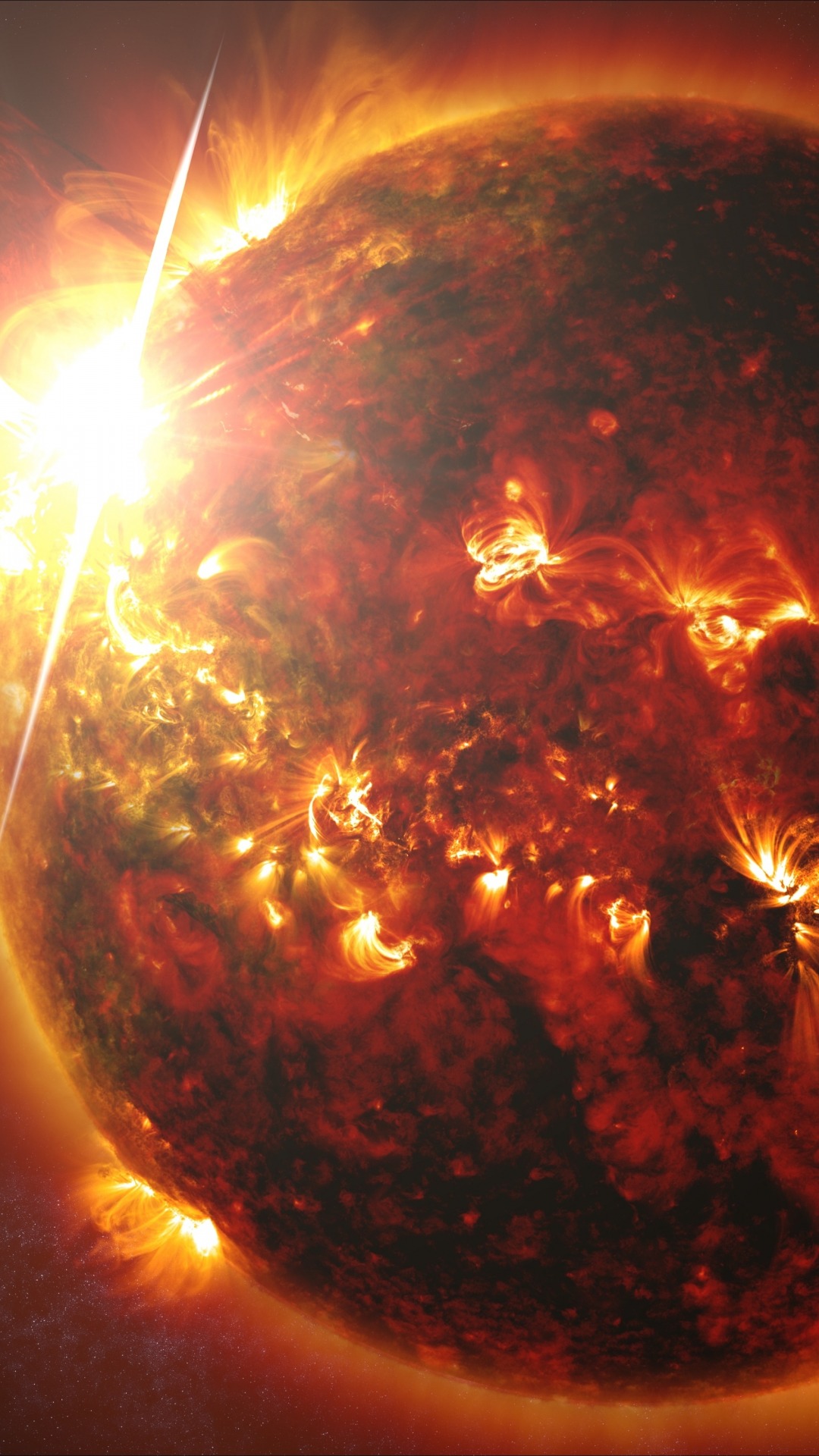 Обои солнечная вспышка, земля, звезда, экзопланета, Астрономия в разрешении 1080x1920